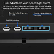 dual USB Ports Five-core Radiator Notebook Computer  Holder (Blue)