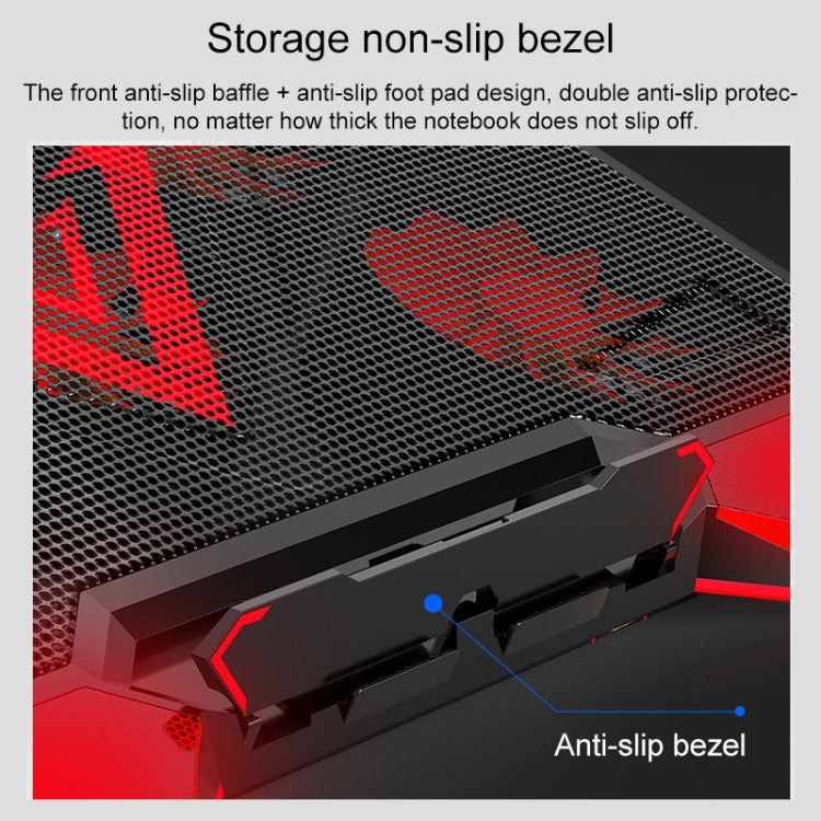 dual USB Ports Five-core Radiator Notebook Computer  Holder (Blue)