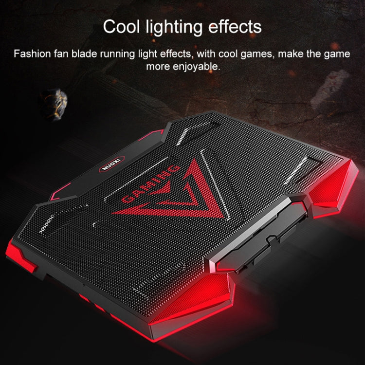 dual USB Ports Five-core Radiator Notebook Computer  Holder (Red)