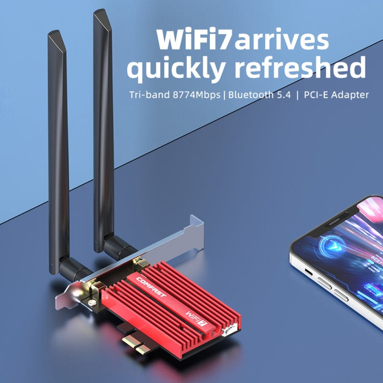 COMFAST CF-BE200 Pro 8774Mbps WiFi7 PCIE Wireless Network Adapter WiFi Receiver