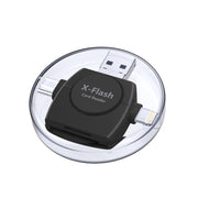 X-Flash R01 3 in 1 8 Pin + USB-C / Type-C + Micro USB Interface SD / TF Card Reader(Black)