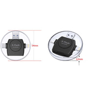 X-Flash R01 3 in 1 8 Pin + USB-C / Type-C + Micro USB Interface SD / TF Card Reader(Black)