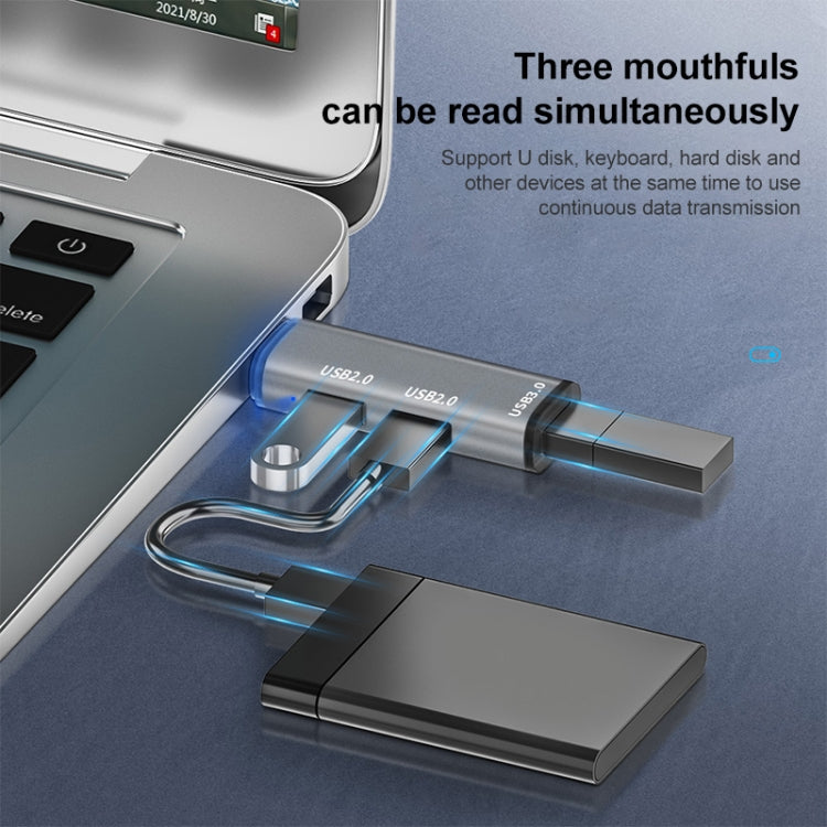 ADS-302C 3 In 1 Multi-function Type-C / USB-C HUB Docking Station (Silver Grey)