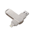 Richwell 3 in 1 16G Micro USB + 8 Pin + USB 3.0 Metal Rotating Push-pull Flash Disk with OTG Function(Silver) - U Disk & Card Reader by Richwell | Online Shopping South Africa | PMC TechLife | Buy Now Pay Later Mobicred