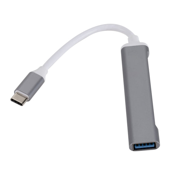 C809 USB 3.0 x 1 + USB 2.0 x 3 to USB-C / Type-C Multi-function Splitter HUB Adapter (Grey)