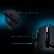 Logitech G402 USB Interface 8-keys 4000DPI Five-speed Adjustable High-speed Tracking Wired Optical Gaming Mouse, Length: 2m (Black)