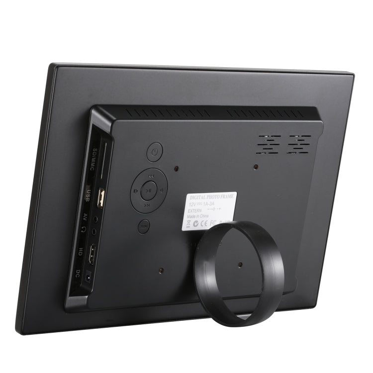 HSD1202 12.1 inch 1280x800 High Resolution Display Digital Photo Frame with Holder and Remote Control, Support SD / MMC / MS Card / USB Port, EU Plug(Black)