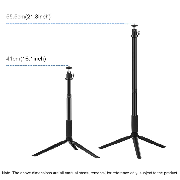 PULUZ Tripod Mount +  Extension Rod + Live Broadcast Dual Phone Bracket + 6.2 inch 16cm LED Ring Vlogging Video Light Kits