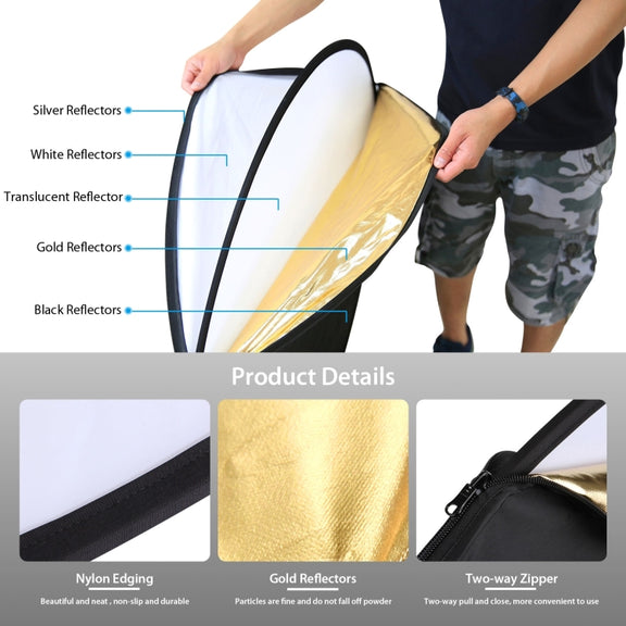 PULUZ LED Light Studio Softbox Photography Kit with Background & Reflective & Tripod Mount & Sandbags(EU Plug)