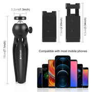 PULUZ Live Broadcast Smartphone Video Light Vlogger Kits with Microphone + LED Light + Tripod Mount + Phone Clamp Holder (Black)