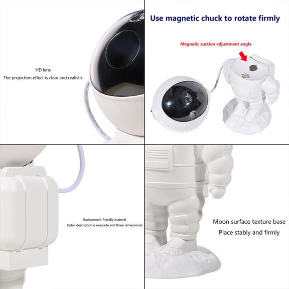 5W Astronaut Starry Sky Projection Lamp USB Night Light (White)