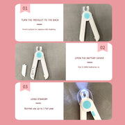 Pet Cat and Dog LED Light Nail Clippers (Pink)