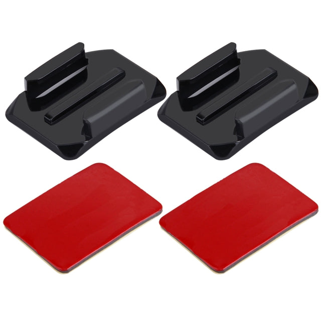 PULUZ 2 Curved Surface Mounts + 2 Adhesive Mount Stickers for PULUZ Action Sports Cameras Jaws Flex Clamp Mount for GoPro, Insta360, DJI and Other Action Cameras