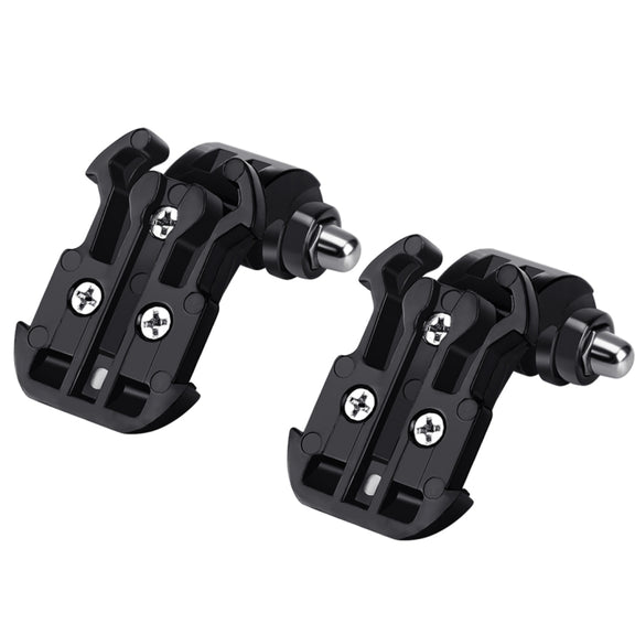 2 PCS PULUZ Black Vertical Surface J-Hook Buckle Mount Set for PULUZ Action Sports Cameras Jaws Flex Clamp Mount for GoPro, Insta360, DJI and Other Action Cameras(Black)