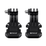 2 PCS PULUZ Black Vertical Surface J-Hook Buckle Mount Set for PULUZ Action Sports Cameras Jaws Flex Clamp Mount for GoPro, Insta360, DJI and Other Action Cameras(Black)