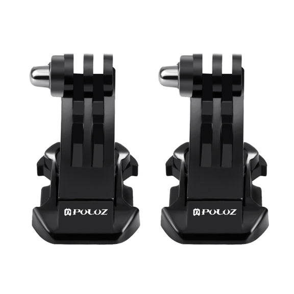2 PCS PULUZ Black Vertical Surface J-Hook Buckle Mount Set for PULUZ Action Sports Cameras Jaws Flex Clamp Mount for GoPro, Insta360, DJI and Other Action Cameras(Black)