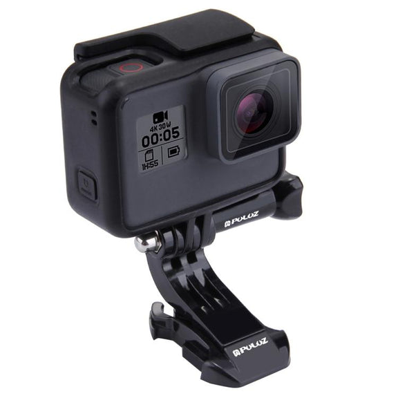 2 PCS PULUZ Black Vertical Surface J-Hook Buckle Mount Set for PULUZ Action Sports Cameras Jaws Flex Clamp Mount for GoPro, Insta360, DJI and Other Action Cameras(Black)