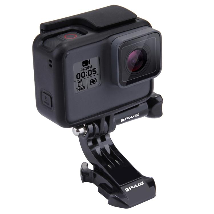2 PCS PULUZ Black Vertical Surface J-Hook Buckle Mount Set for PULUZ Action Sports Cameras Jaws Flex Clamp Mount for GoPro, Insta360, DJI and Other Action Cameras(Black)