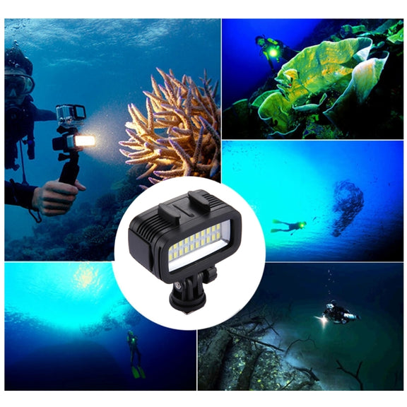 PULUZ 20 LEDs 40m Water-resistant IPX8 Studio Light Video & Photo Light with Hot Shoe Base Adapter & Quick Release Buckle & Long Screw & 2 x Filter Plates for GoPro HERO10 Black / HERO9 Black / HERO8 Black ... n /4 /3+ /3 /2 /1, Xiaoyi and Other Action Cameras