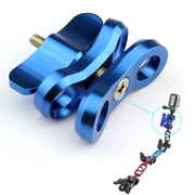 PULUZ Ball Clamp Close Hole Diving Camera Bracket CNC Aluminum Spring Flashlight Clamp for Diving Underwater Photography System(Blue)