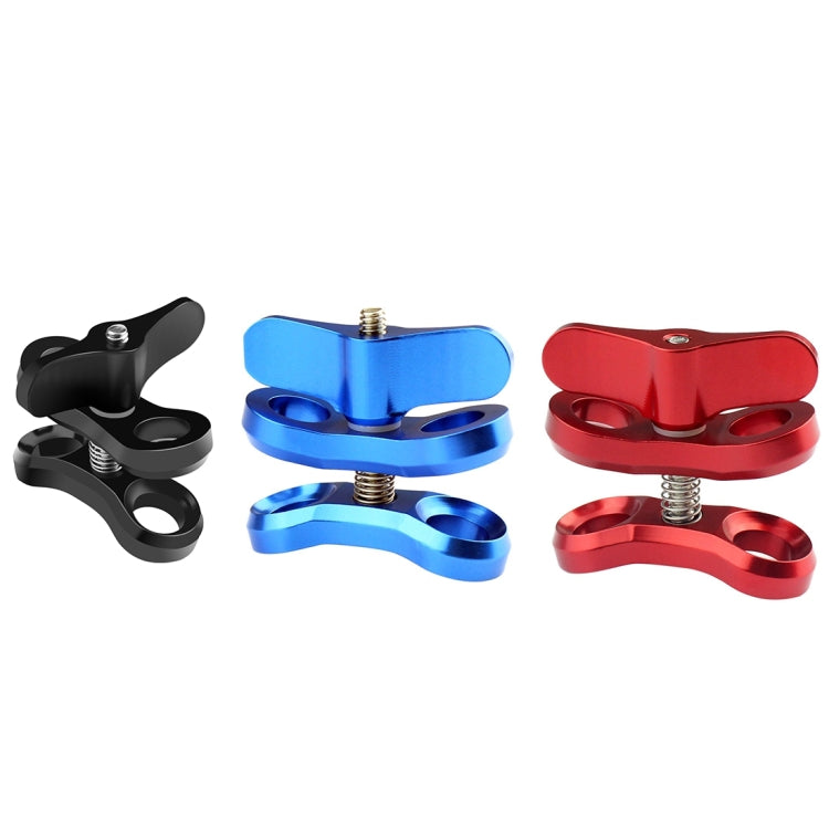 PULUZ Ball Clamp Close Hole Diving Camera Bracket CNC Aluminum Spring Flashlight Clamp for Diving Underwater Photography System(Blue)