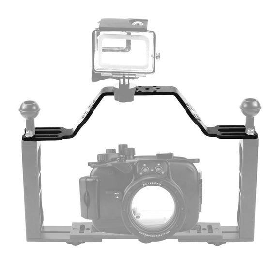 PULUZ Diving Tray Bracket Dual Handle Grip Handheld Expansion Mount System (Black)