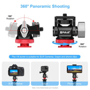 PULUZ Mini 180 Degree Swing Tripod Ball Head Cold Shoe Mount Adapter(Red)
