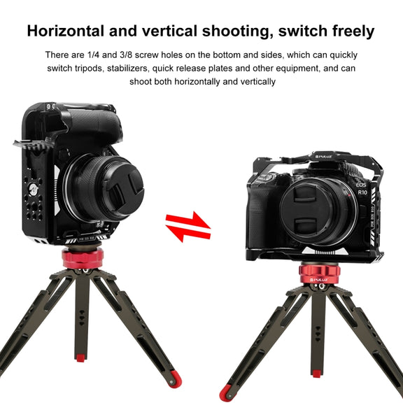 For Canon EOS R10 PULUZ Metal Camera Cage Stabilizer Rig (Black)