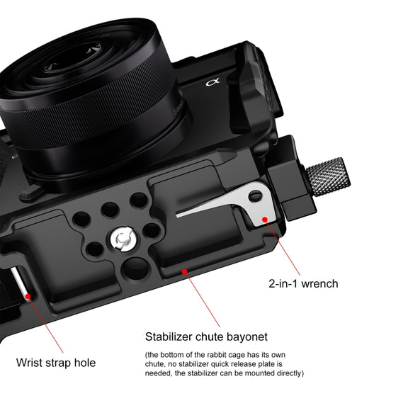 For  Sony A6700 PULUZ Metal Camera Cage Stabilizer Rig (Black)