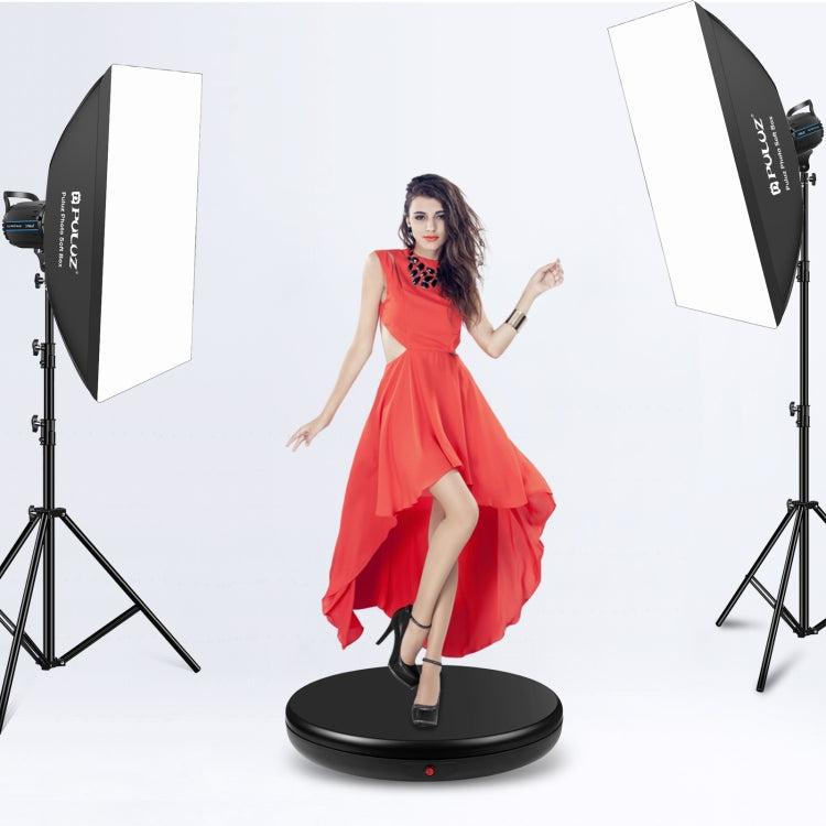 PULUZ 45cm Remote Control Adjusting Speed Rotating Turntable Display Stand, Black, Load 100kg(US Plug)