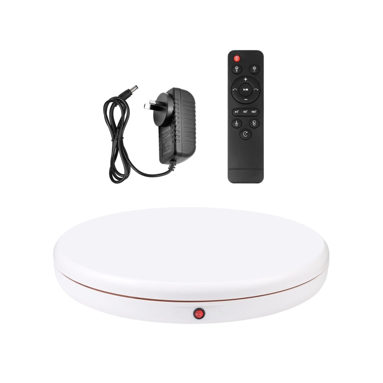 PULUZ 45cm Remote Control Adjusting Speed Rotating Turntable Display Stand, White, Load 100kg(AU Plug)