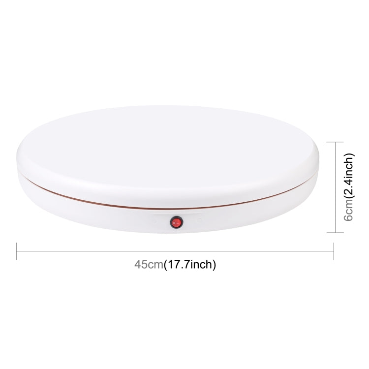 PULUZ 45cm Remote Control Adjusting Speed Rotating Turntable Display Stand, White, Load 100kg(EU Plug)