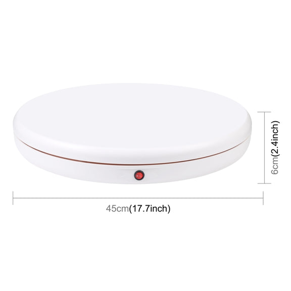 PULUZ 45cm Remote Control Adjusting Speed Rotating Turntable Display Stand, White, Load 100kg(US Plug)