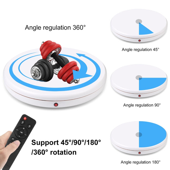 PULUZ 45cm Remote Control Adjusting Speed Rotating Turntable Display Stand, White, Load 100kg(US Plug)