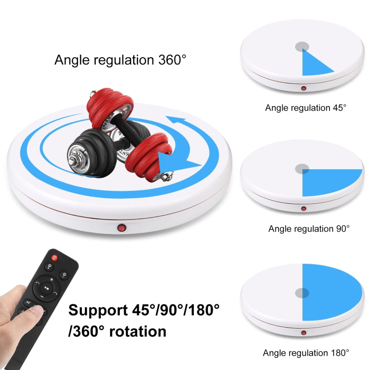 PULUZ 45cm Remote Control Adjusting Speed Rotating Turntable Display Stand, White, Load 100kg(US Plug)