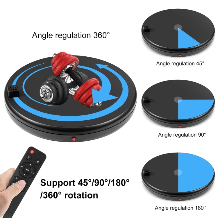 PULUZ 45cm Remote Control Adjusting Speed Rotating Turntable Display Stand with Power Socket, Black, Load 100kg(US Plug)