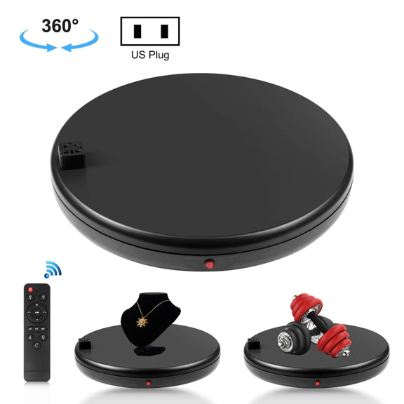 PULUZ 45cm Remote Control Adjusting Speed Rotating Turntable Display Stand with Power Socket, Black, Load 100kg(US Plug)
