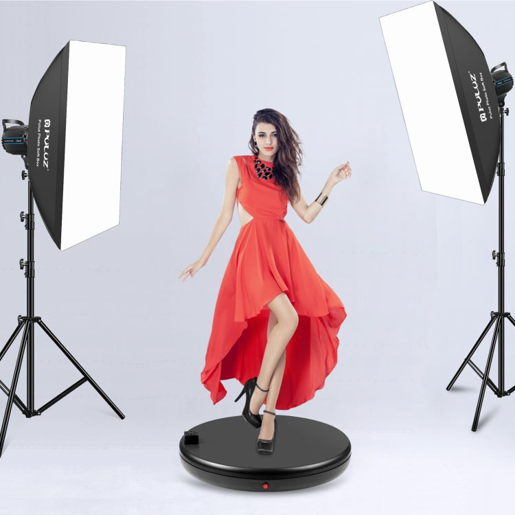 PULUZ 45cm Remote Control Adjusting Speed Rotating Turntable Display Stand with Power Socket, Black, Load 100kg(US Plug)