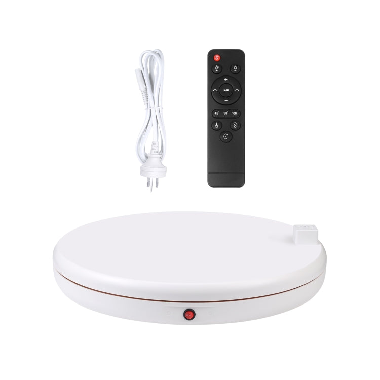 PULUZ 45cm Remote Control Adjusting Speed Rotating Turntable Display Stand with Power Socket, White, Load 100kg(AU Plug)
