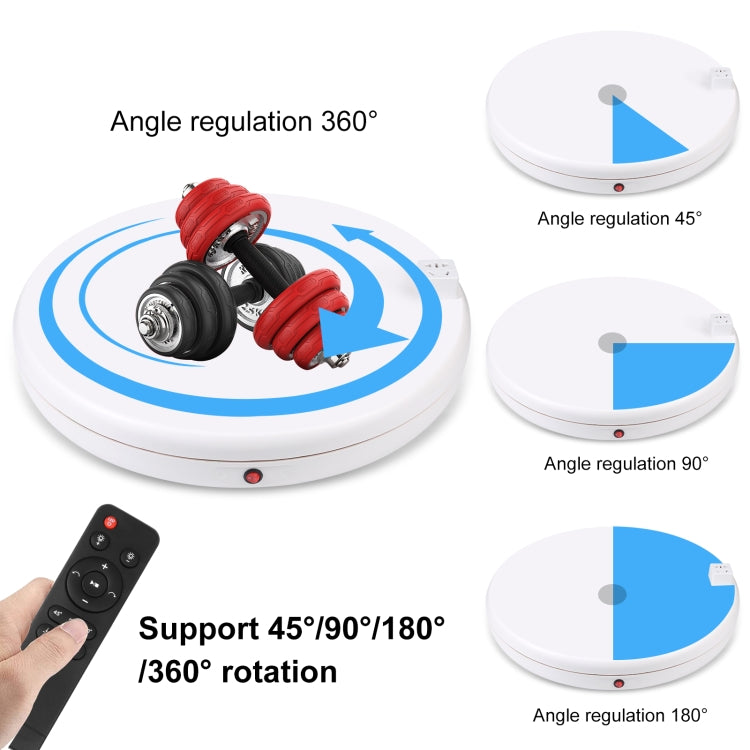 PULUZ 45cm Remote Control Adjusting Speed Rotating Turntable Display Stand with Power Socket, White, Load 100kg(EU Plug)