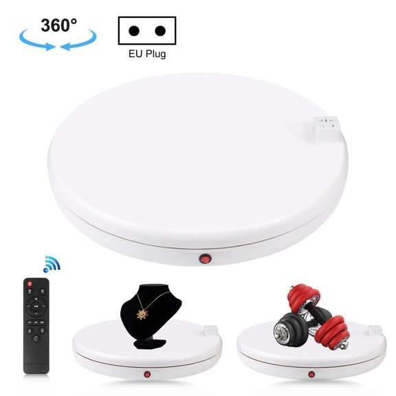 PULUZ 45cm Remote Control Adjusting Speed Rotating Turntable Display Stand with Power Socket, White, Load 100kg(EU Plug)