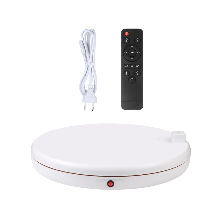 PULUZ 45cm Remote Control Adjusting Speed Rotating Turntable Display Stand with Power Socket, White, Load 100kg(EU Plug)