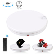 PULUZ 45cm Remote Control Adjusting Speed Rotating Turntable Display Stand with Power Socket, White, Load 100kg(UK Plug)