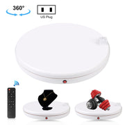 PULUZ 45cm Remote Control Adjusting Speed Rotating Turntable Display Stand with Power Socket, White, Load 100kg(US Plug)