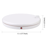 PULUZ 45cm Remote Control Adjusting Speed Rotating Turntable Display Stand with Power Socket, White, Load 100kg(US Plug)