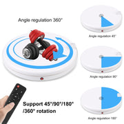 PULUZ 45cm Remote Control Adjusting Speed Rotating Turntable Display Stand with Power Socket, White, Load 100kg(US Plug)
