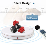 PULUZ 45cm Remote Control Adjusting Speed Rotating Turntable Display Stand with Power Socket, White, Load 100kg(US Plug)
