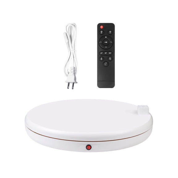 PULUZ 45cm Remote Control Adjusting Speed Rotating Turntable Display Stand with Power Socket, White, Load 100kg(US Plug)