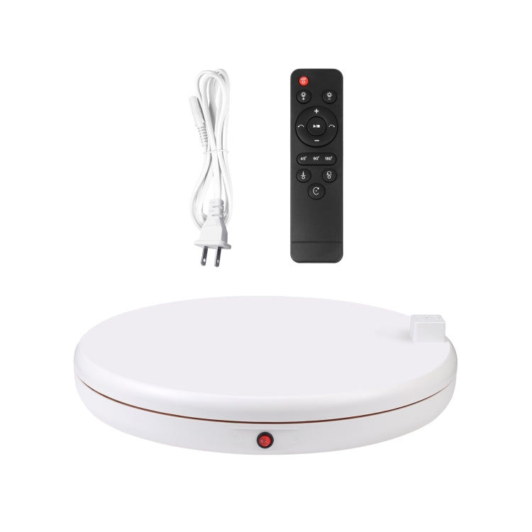 PULUZ 45cm Remote Control Adjusting Speed Rotating Turntable Display Stand with Power Socket, White, Load 100kg(US Plug)