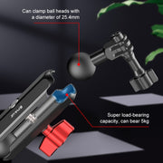 PULUZ Motorcycle Handlebar Crab Clamp CNC Metal Magic Arm Rod Mount